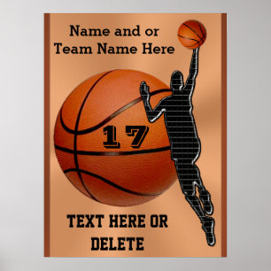 Personalised Basketball Posters Choose Poster Size