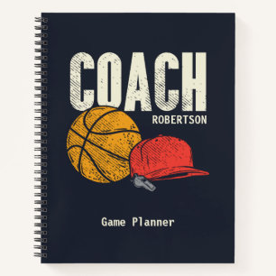 Personalised Basketball Sports Coach Game Notebook