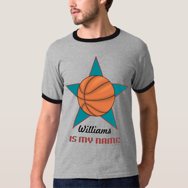 Personalised Basketball T-Shirt  Back (Front)