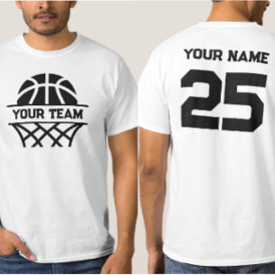 Personalised Basketball Team Name, Your Name & Num T-Shirt