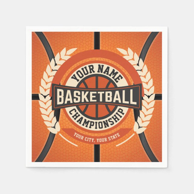 Personalised Basketball Team Player Custom Athlete Napkin (Front)