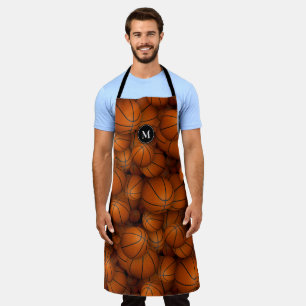 personalised basketballs sports pattern apron