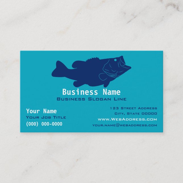 Personalised Bass Fishing Guide Business Card (Front)