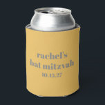 Personalised Bat Mitzvah Favour Yellow Grey Can Cooler<br><div class="desc">Keep the party cool with this stylish personalised Bat Mitzvah can cooler! Featuring a modern minimalist design with bold typography, this custom drink sleeve is a fun and practical favour for guests. Perfect for receptions, celebrations, and party keepsakes, this can cooler adds a unique touch to any Bat Mitzvah event....</div>
