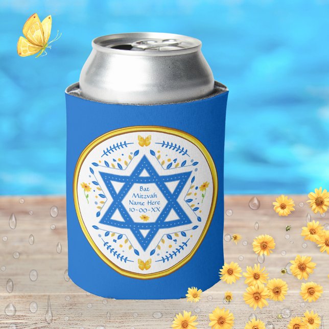 Personalised, Bat Mitzvah Favours, or ANY OCCASION Can Cooler (Bat Mitzvah Can Coolers. Bat Mitzvah Party Supplies. Adds to your Bat Mitzvah Table Decorations.)