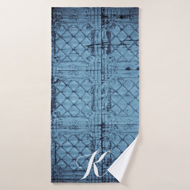 Personalised Bath Towel Rustic Tin Panel Ceiling C (Bath Towel)