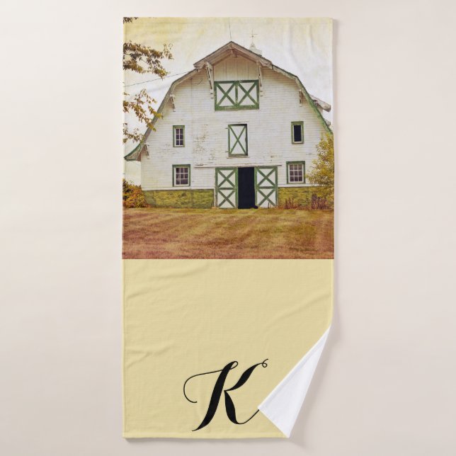 Personalised Bath Towel Sunset Barn Country Rustic (Bath Towel)