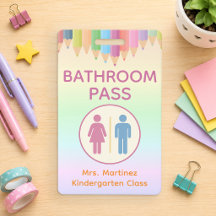 Personalised Bathroom Pass Badge for Teachers