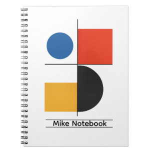 Personalised Bauhaus Minimalist Geometric Notebook