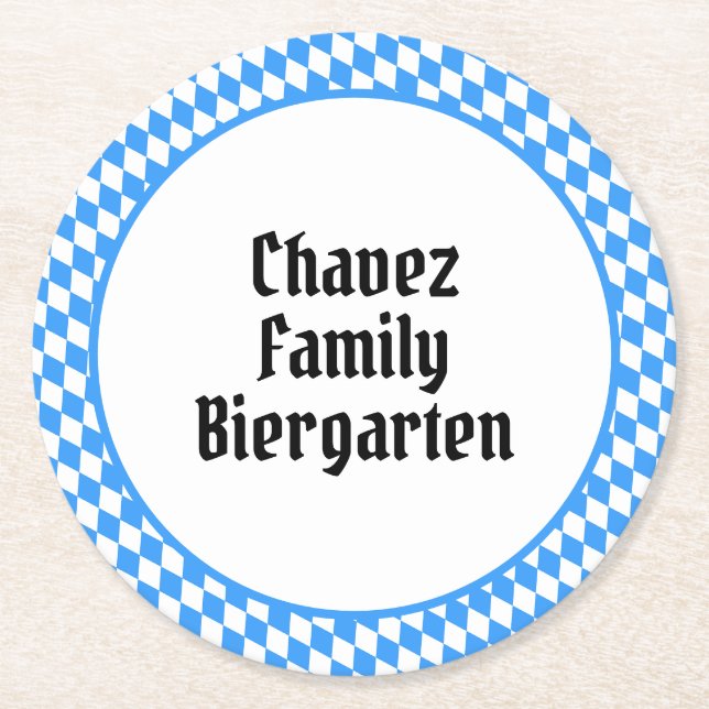 Personalised Bavarian Octoberfest Round Paper Coaster (Front)