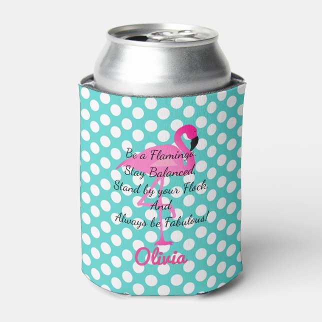 Personalised Be a Flamingo Can Cooler (Can Front)