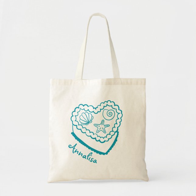 Personalised Beach Bachelorette Tote Seashell Bag (Front)