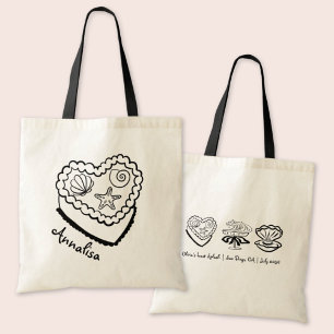 Personalised Beach Bachelorette Tote Seashell Bag