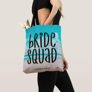 Personalised Beach Bride Squad Tote Bag