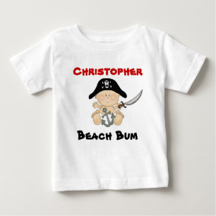 Personalised Beach Bum Baby Pirate Tee ~ Boys