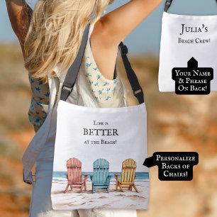 Personalised Beach Chairs Best Friends  Crossbody Bag