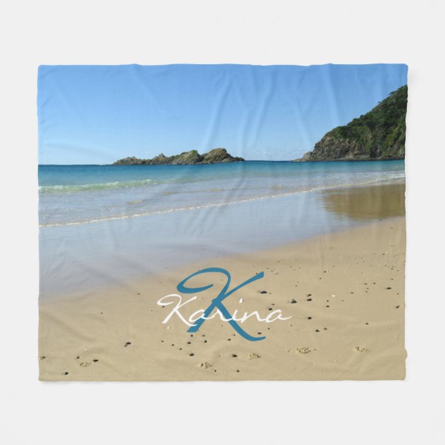 Personalised Beach Fleece Blanket (Front (Horizontal))