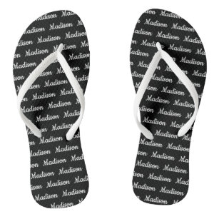 Personalised beach flip flops with fun pattern