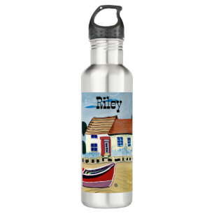 Personalised Beach House and Boat 710 Ml Water Bottle