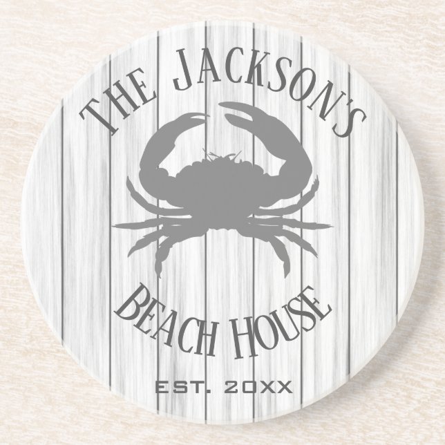 Personalised Beach House Coaster (Front)
