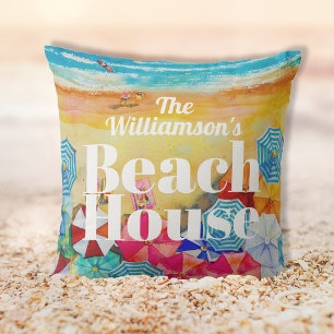 Personalised Beach House  Cushion