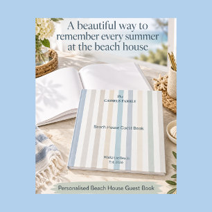 Personalised Beach House Guest Book Family Name