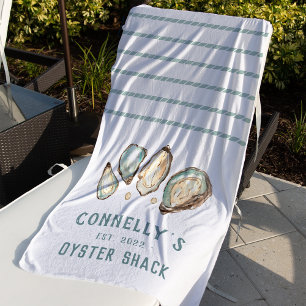 Personalised Beach House Oyster Shack Beach Towel