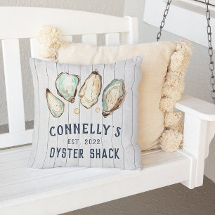 Personalised Beach House Oyster Shack Cushion