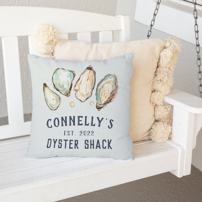 Personalised Beach House Oyster Shack Cushion (Creator Uploaded)