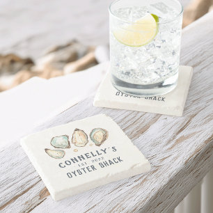 Personalised Beach House Oyster Shack Stone Coaster