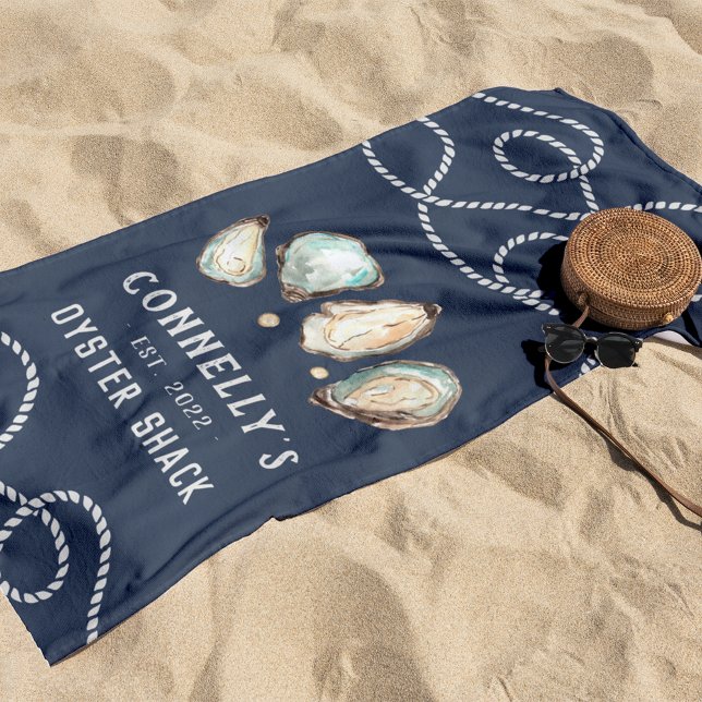 Personalised Beach House Oyster Shack Towel (Creator Uploaded)