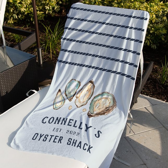 Personalised Beach House Oyster Shack Towel (Creator Uploaded)