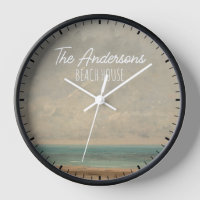 Personalised Beach House Seaside Wall Clock