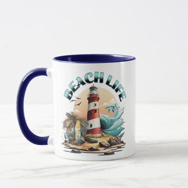 Personalised Beach Life Mug (Left)