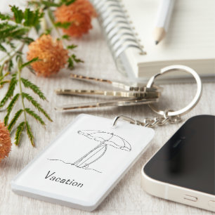 Personalised Beach Line Art Keychain