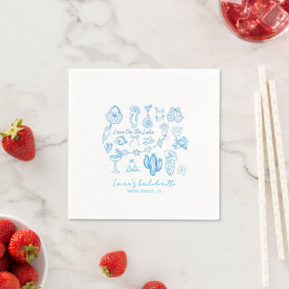 personalised beach Love On The Lake bachelorette Napkin