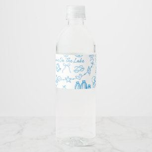 personalised beach Love On The Lake bachelorette  Water Bottle Label