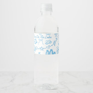 personalised beach Love On The Lake bachelorette Water Bottle Label