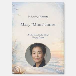 Personalised Beach Memorial Photo Magnet