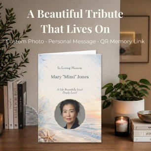 Personalised Beach Memorial with Photo and Code Card