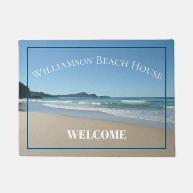 Personalised Beach Ocean Door Mat (Front)