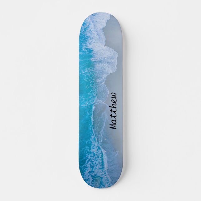 Personalised Beach Ocean Waves Skateboard (Front)