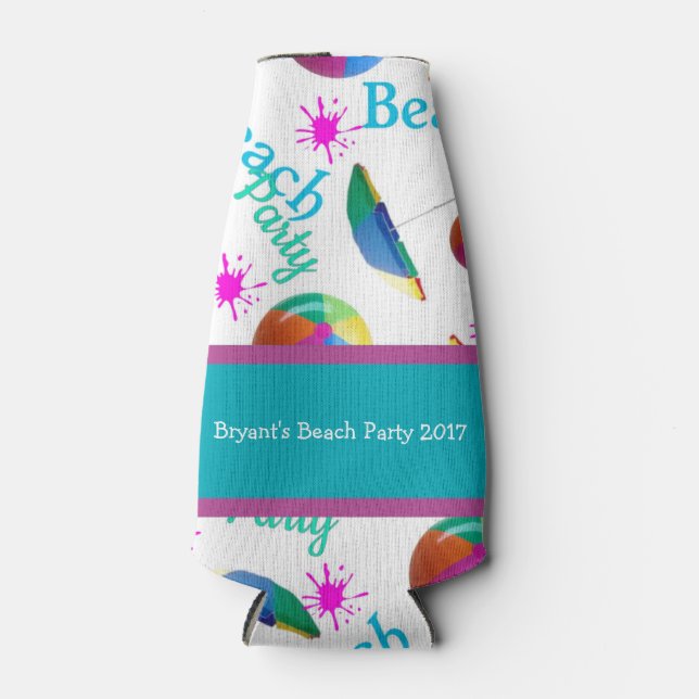 Personalised Beach Party Bottle Cooler (Front)