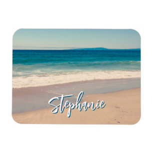 Personalised Beach Photo Ocean Blue Scenic Magnet
