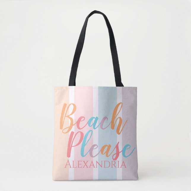 Personalised Beach Please Beach Tote Bag (Front)