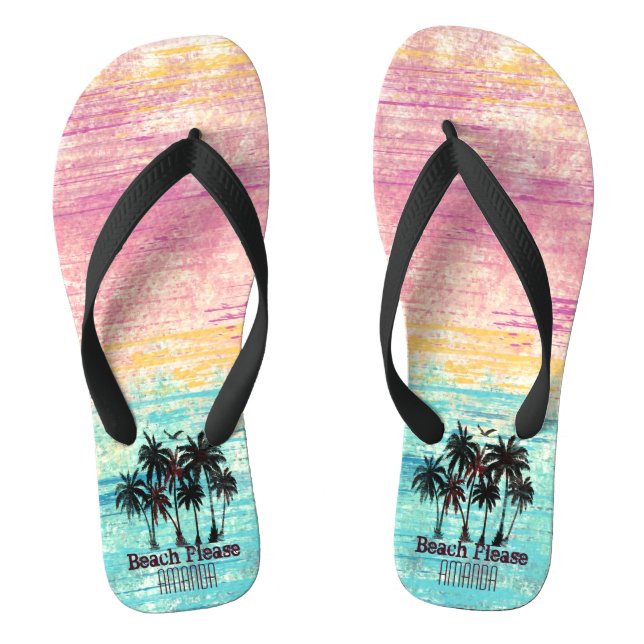 Personalised beach please jandals (Footbed)