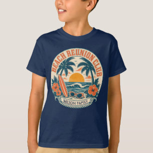 Personalised Beach Reunion Club Retro Sunset Desig T-Shirt
