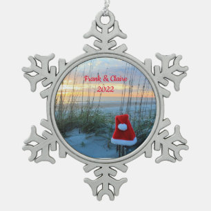 Personalised Beach Snowflake Framed Ornament
