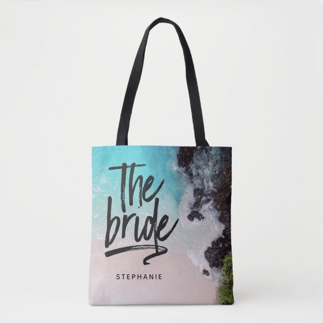 Personalised Beach The Bride Tote Bag (Front)