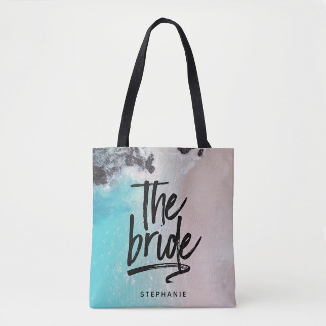 Personalised Beach The Bride Tote Bag (Front)